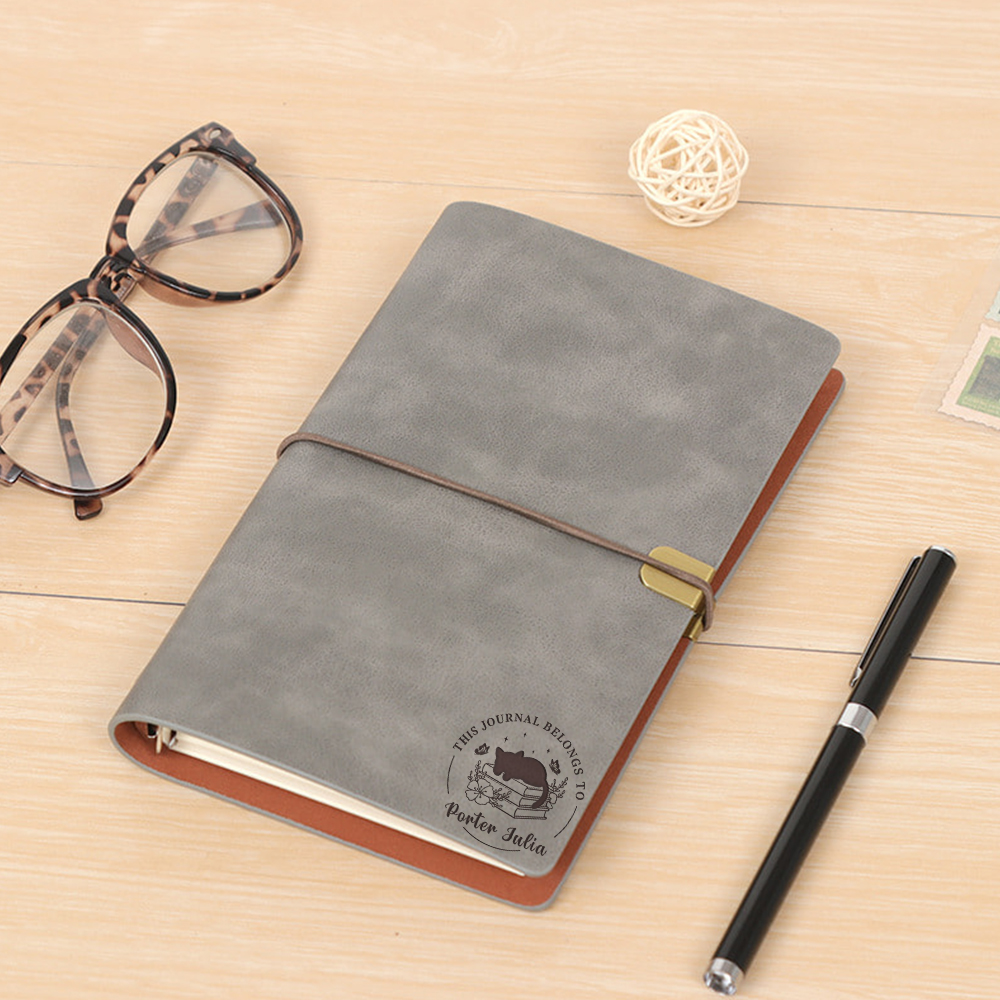Pagewings Personalized Name This Notebook Belongs To Leather Journal