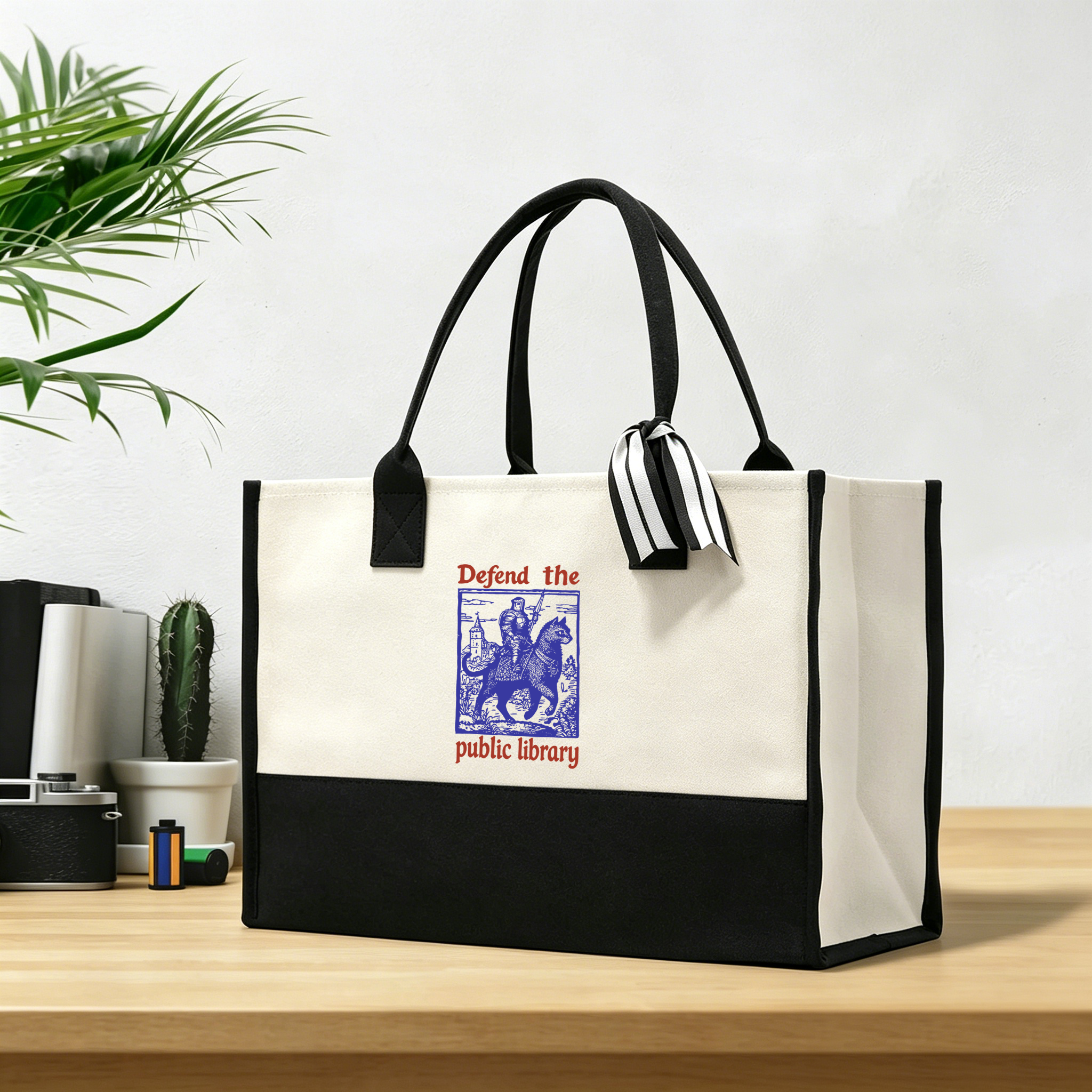 Pagewings Defend the Public Library12732 Large Tote Bag