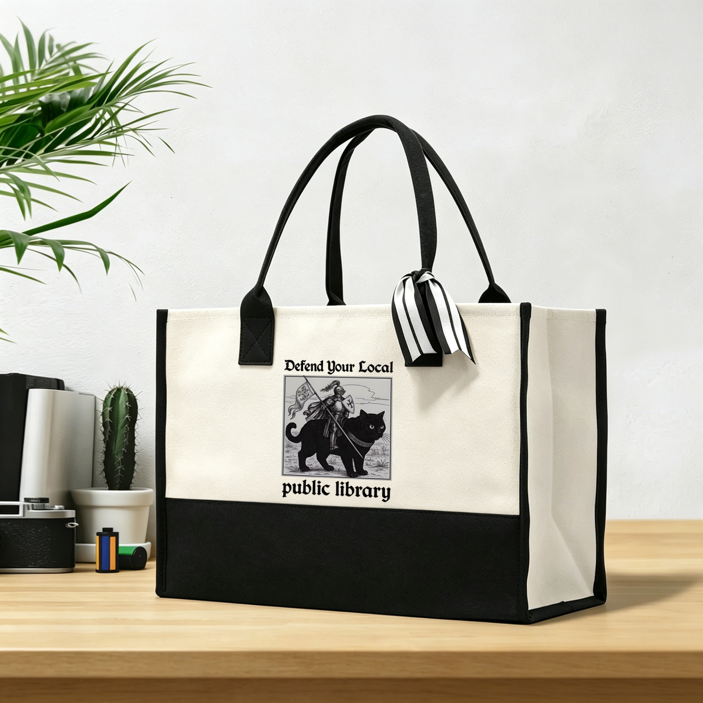 Pagewings Defend Your Local public library12628 Large Tote Bag