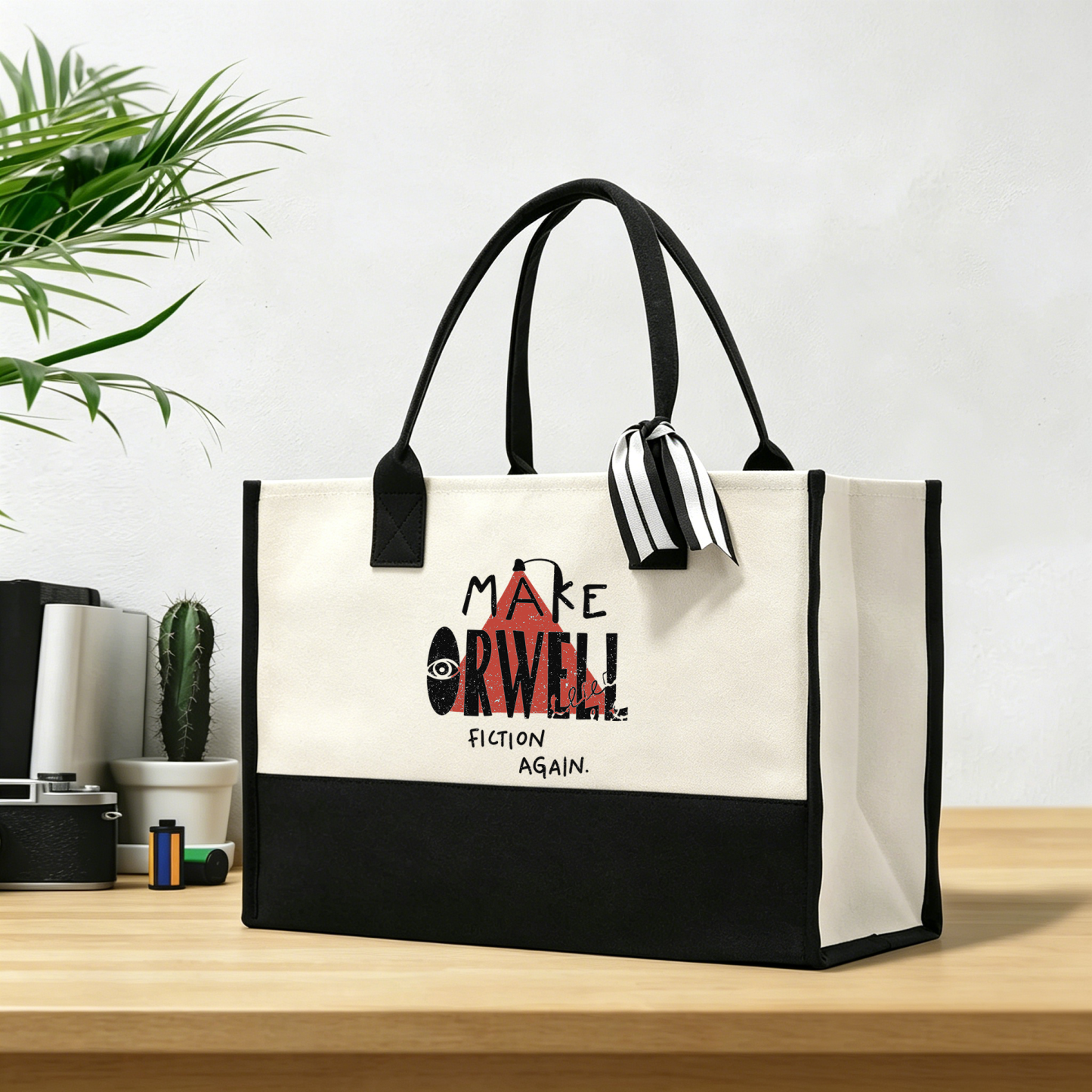 Pagewings Make Orwell Fiction Again10207 Large Tote Bag