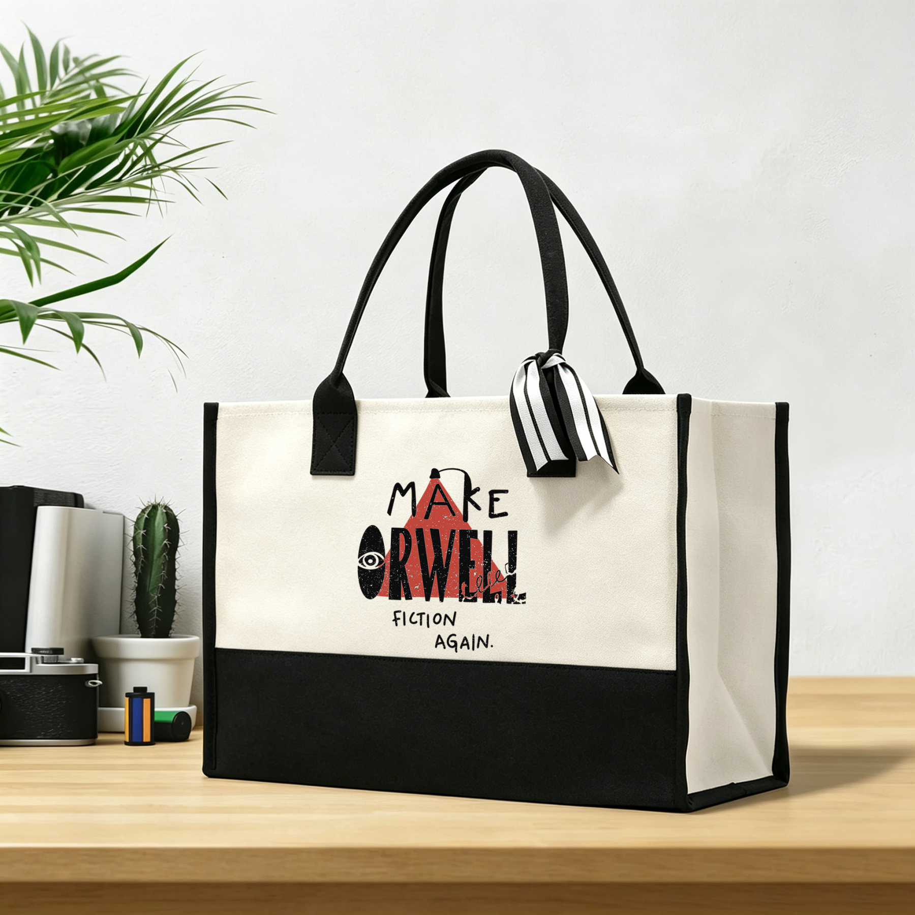 Pagewings Make Orwell Fiction Again10207 Large Tote Bag