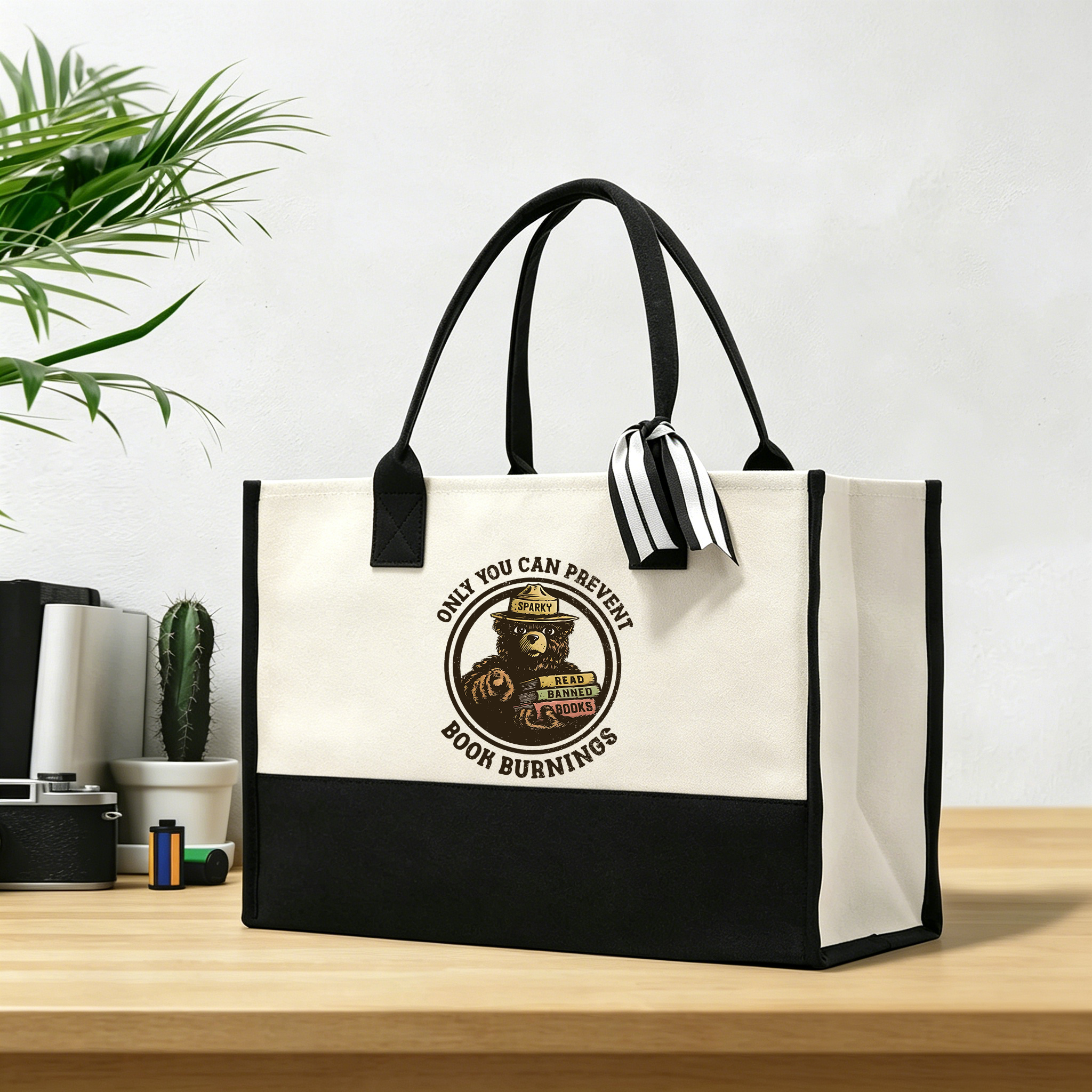 Pagewings Only You Can Prevent Book Burnings10703 Large Tote Bag