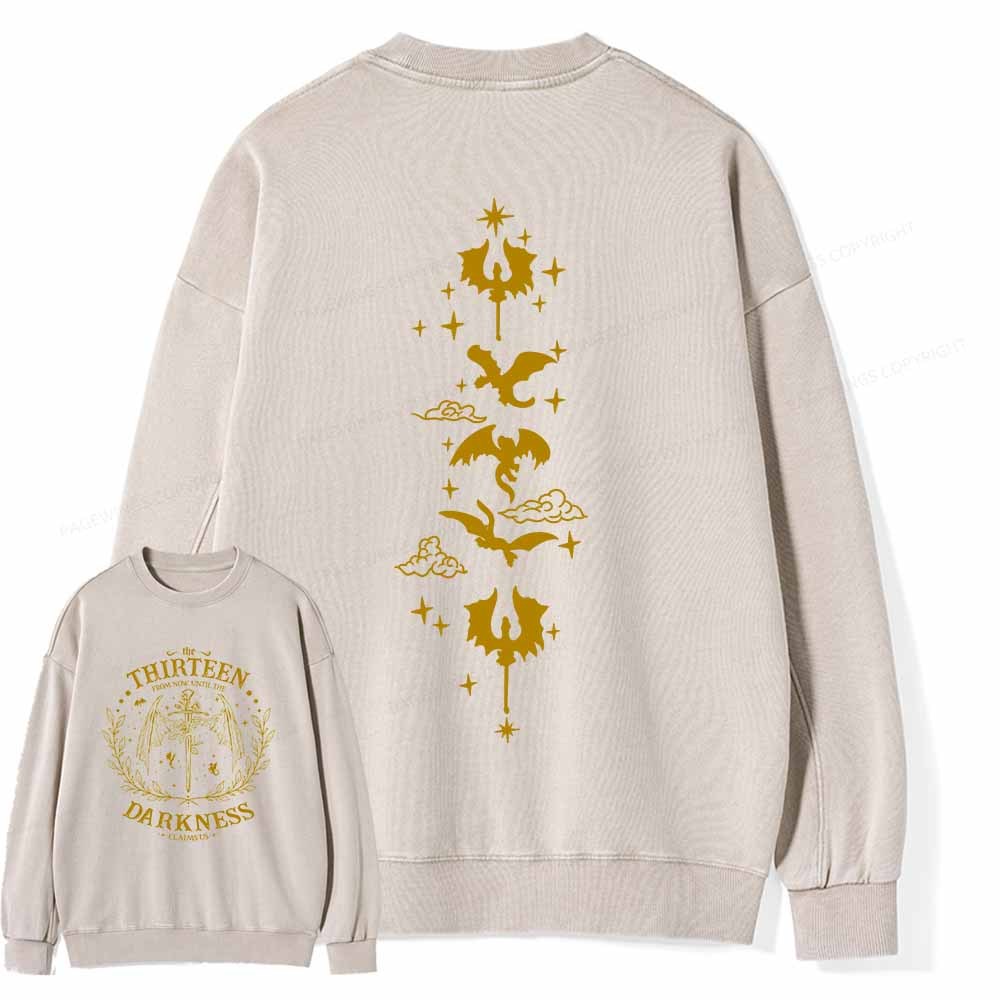 Pagewings The Thirteen Throne Of Glass Embroidered Unisex Washed Sweat