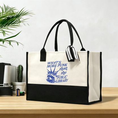 Pagewings What’s More Punk Than The Public Library12555 Large Tote Bag