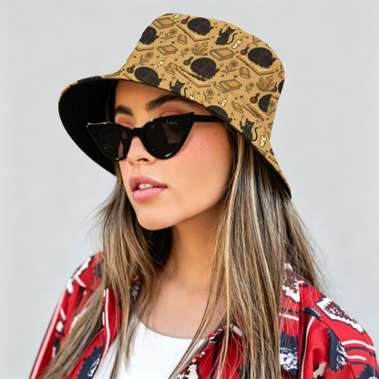 Pagewings Cats And Reading2008H Bucket Hat