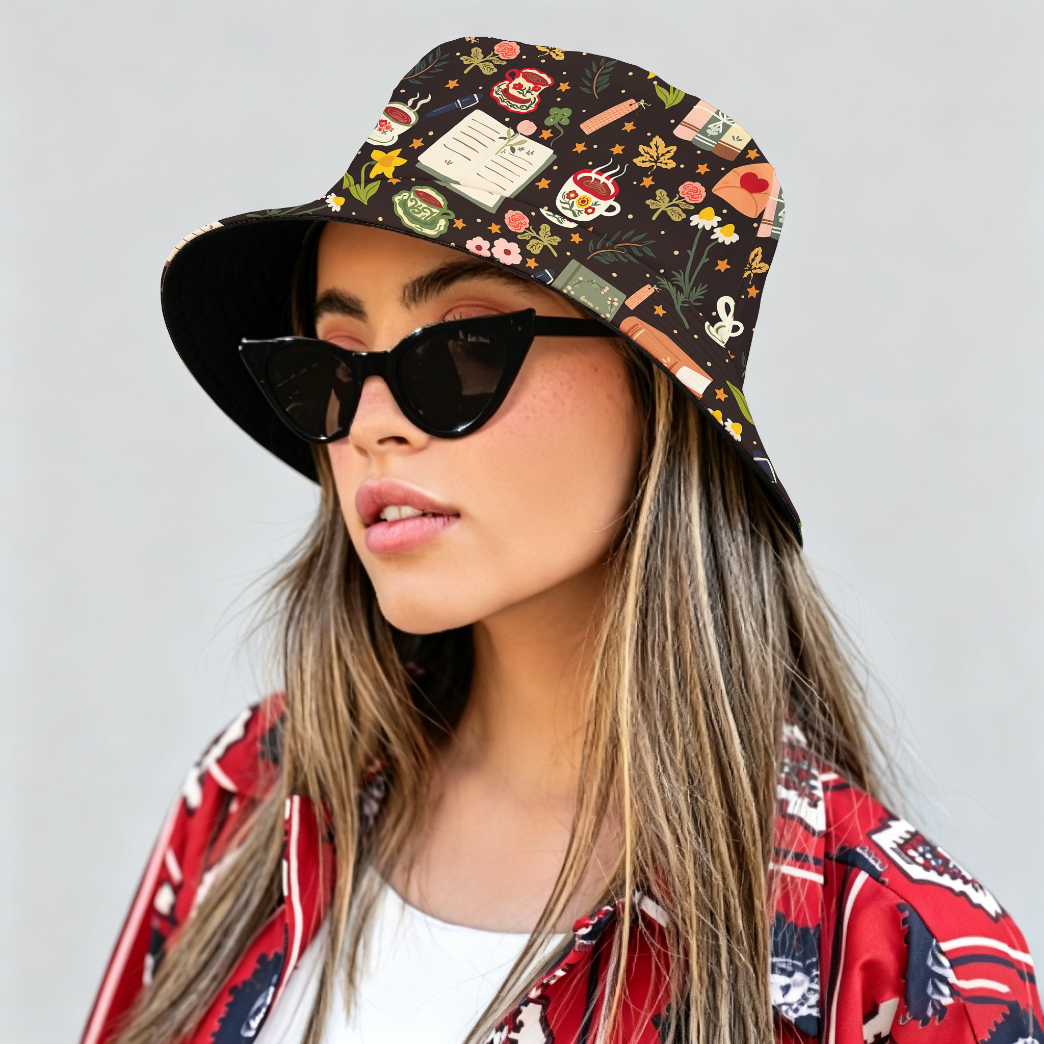 Pagewings Cozy Reading2015H Bucket Hat