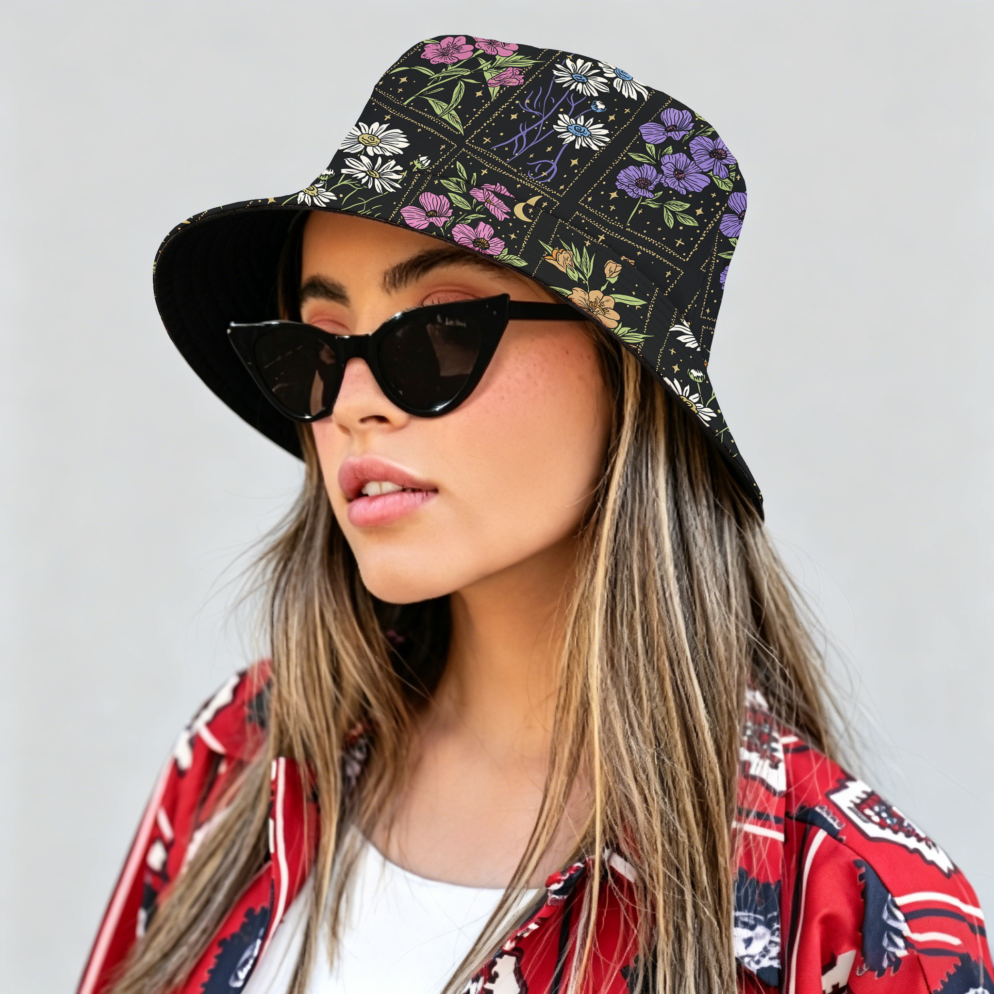 Pagewings Fantasy Fan Flowers Bucket Hat