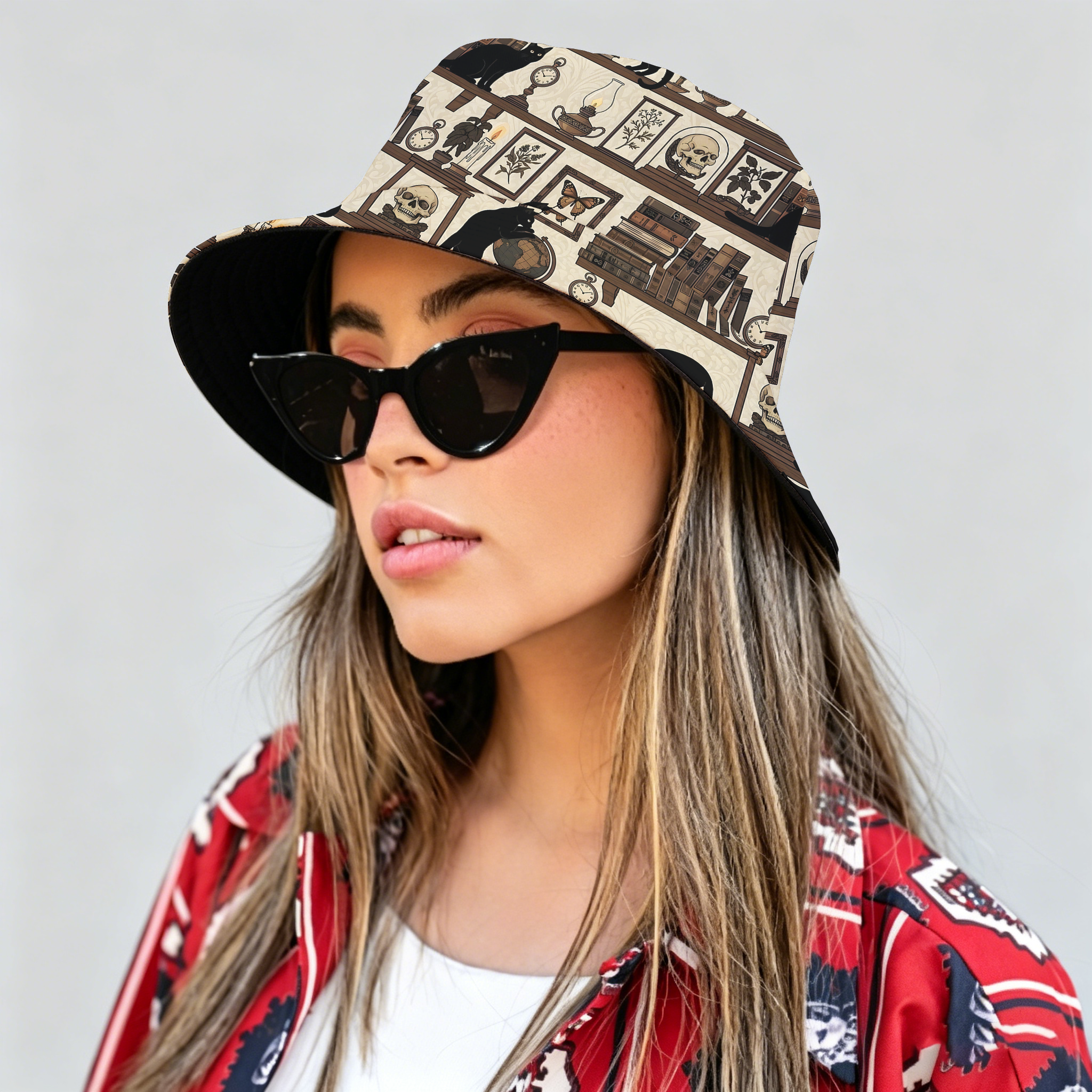 Pagewings Bookish Cat Bucket Hat