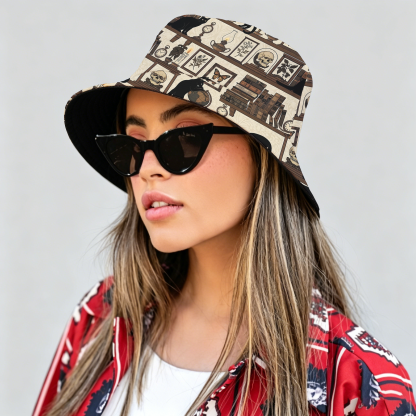 Pagewings Bookish Cat Bucket Hat