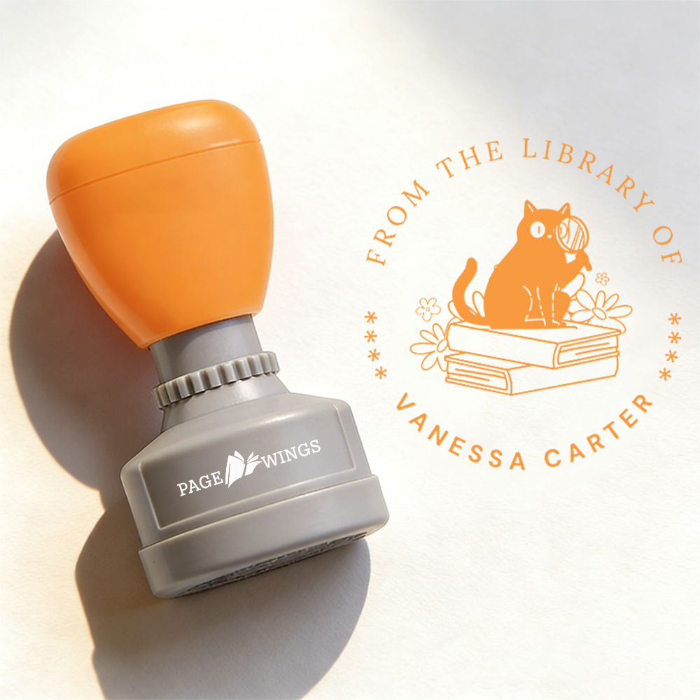 Pagewings Personalized Name Library Stamp