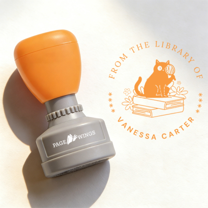 Pagewings Personalized Name Library Stamp