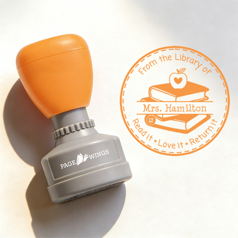 Pagewings Personalized Name Library   Stamp
