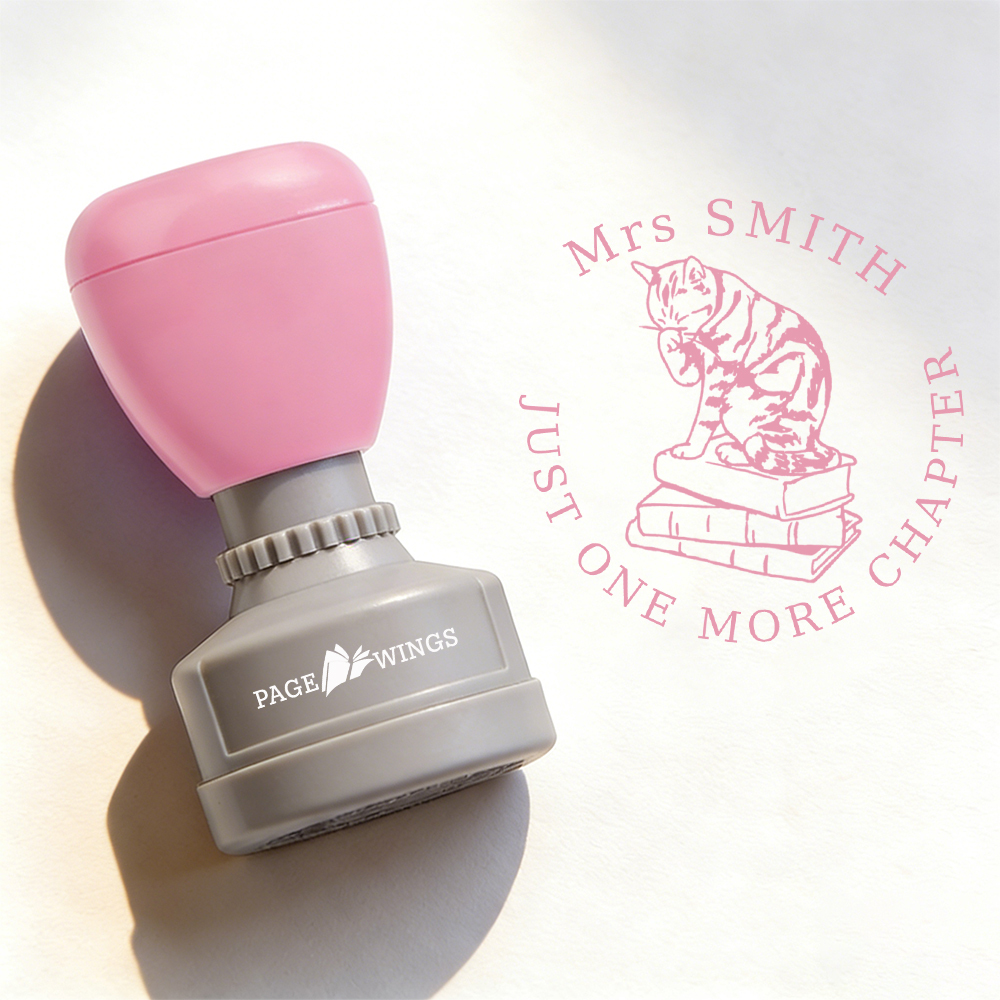 Pagewings Personalized Just One More Chapter Stamp