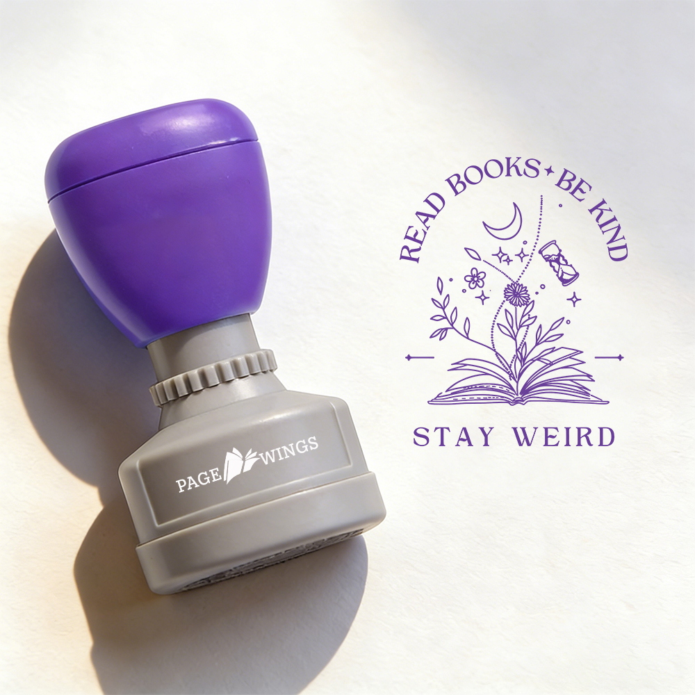 Pagewings Read Books Be Kind Stay Weird Stamp
