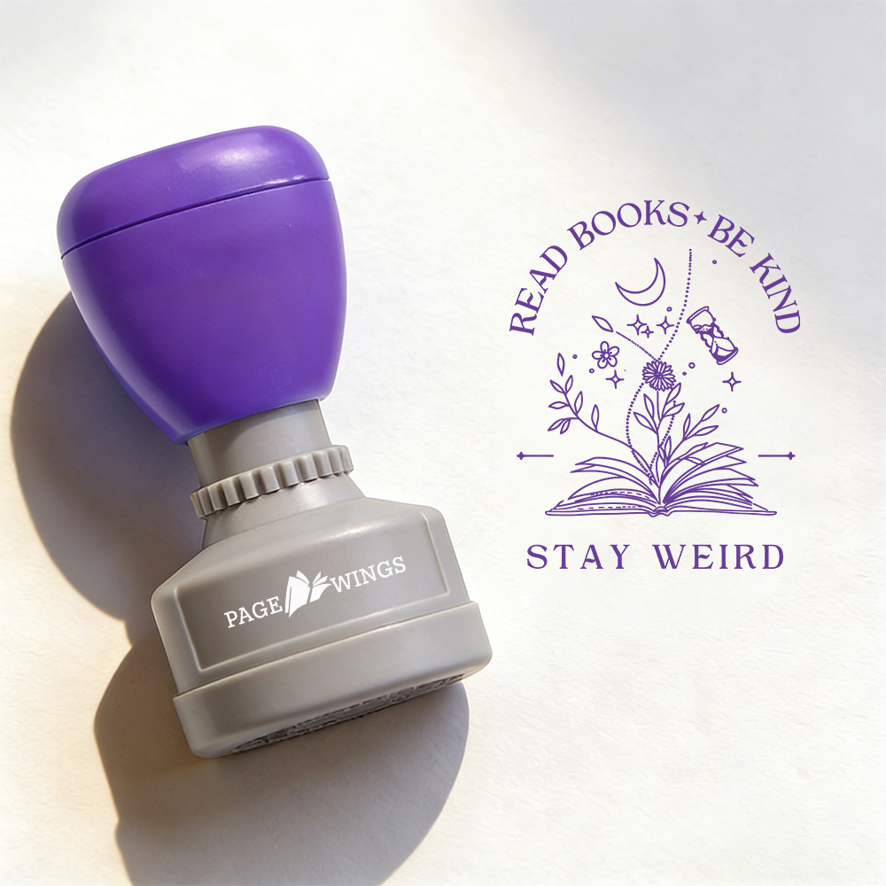 Pagewings Read Books Be Kind Stay Weird Stamp