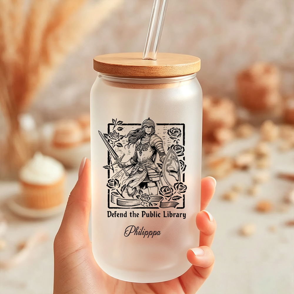 Pagewings Personalized Support Your Libraries Glass Can Tumbler