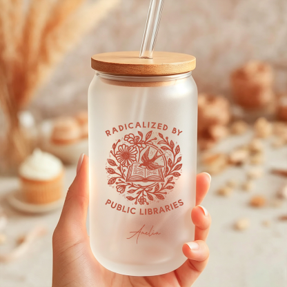 Pagewings Personalized Public Libraries Glass Can Tumbler