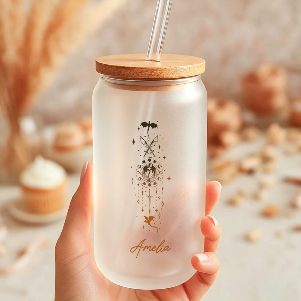Pagewings Personalized Fantasy Novel Lovers Glass Can Tumbler
