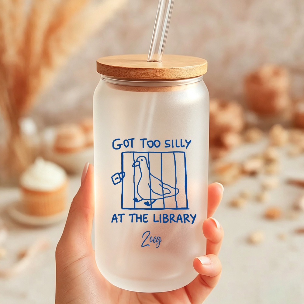 Pagewings Personalized Bookish Goose Glass Can Tumbler