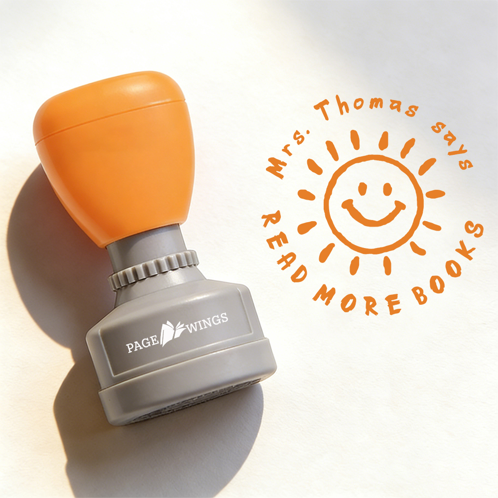 Pagewings Personalized Read More Books Stamp