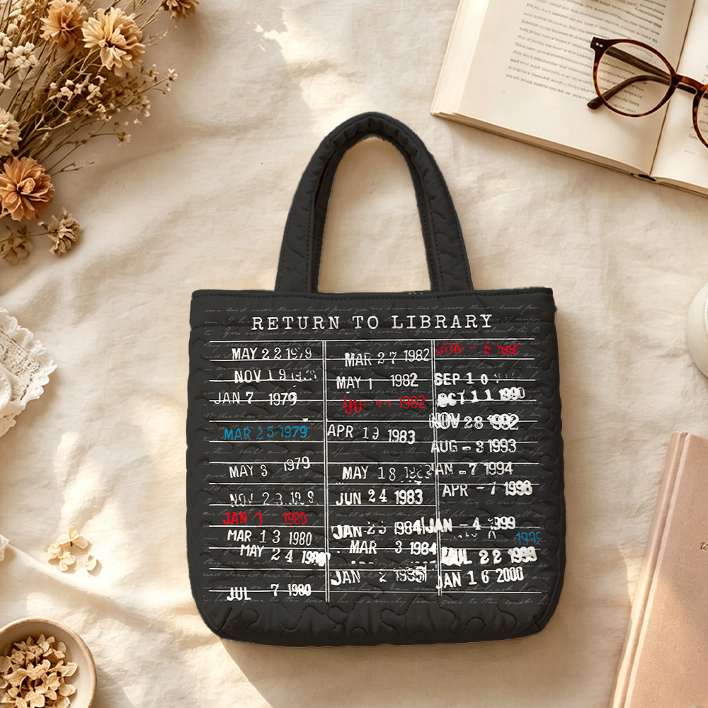 Pagewings Return to Library Quilted Tote Bag