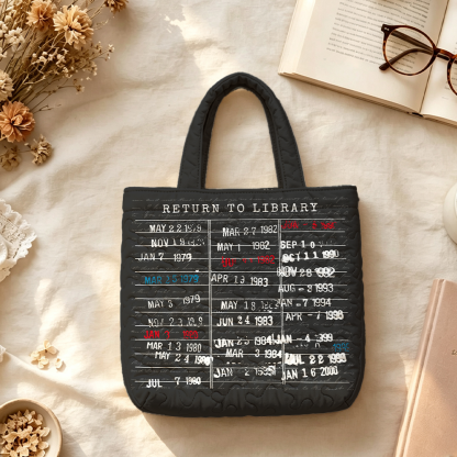 Pagewings Return to Library Quilted Tote Bag