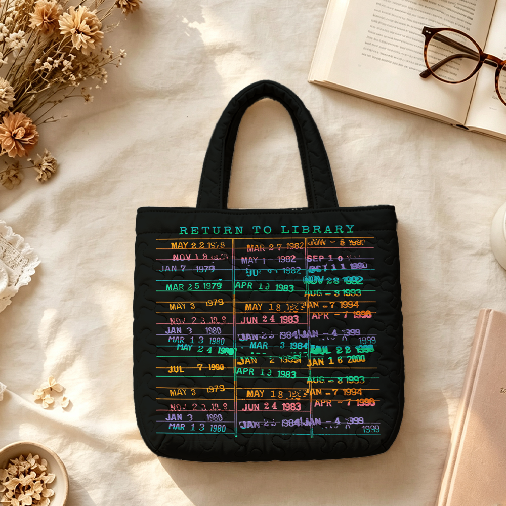 Pagewings Return to Library Quilted Tote Bag