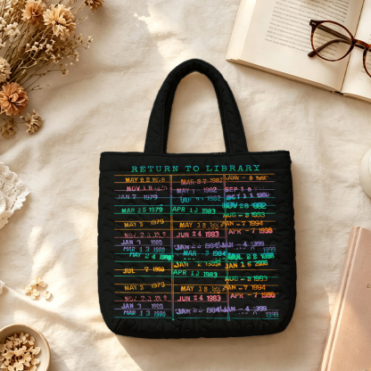 Pagewings Return to Library Quilted Tote Bag