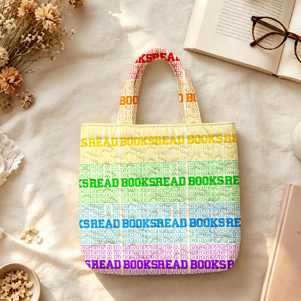 Pagewings Read Books Quilted Tote Bag