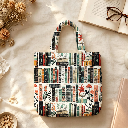 Pagewings Bookish Vibe Quilted Tote Bag
