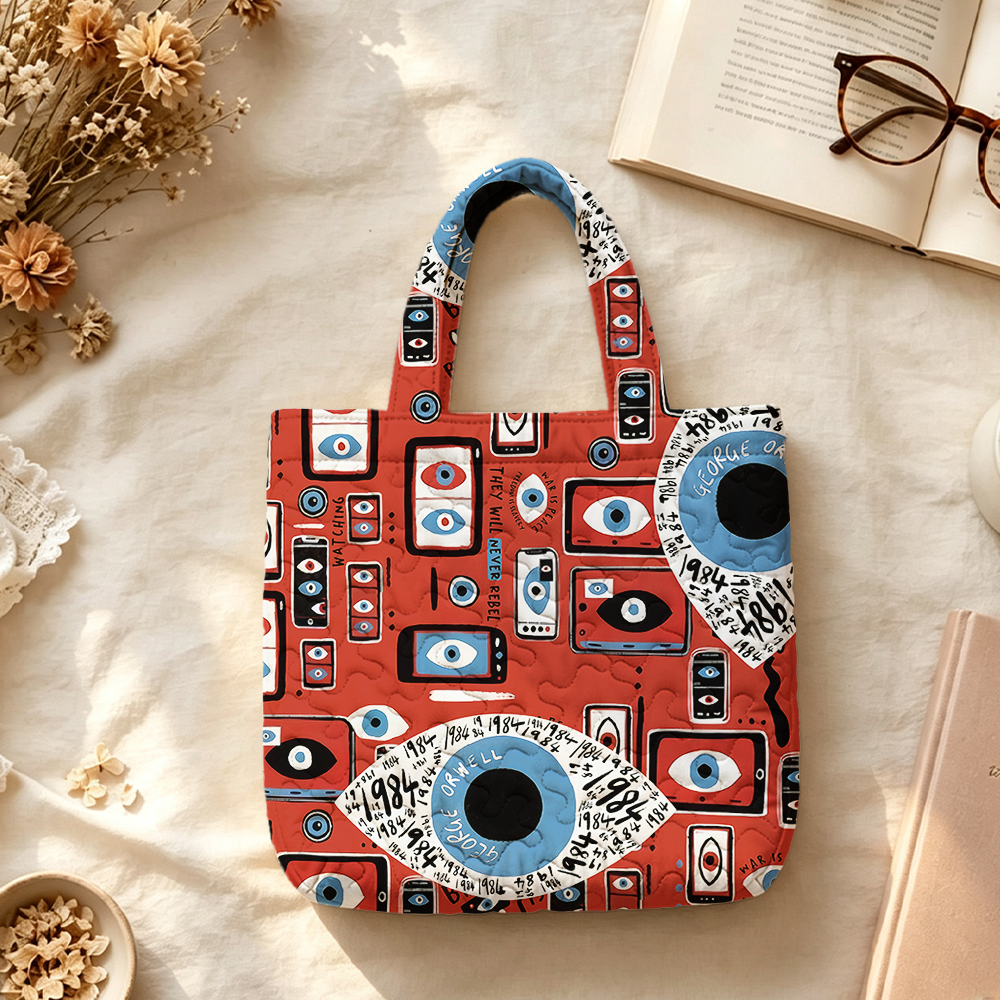 Pagewings Dystopian Book LoversQuilted Tote Bag