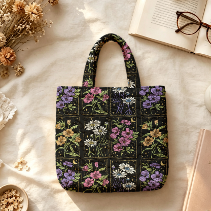 Pagewings Fantasy Bookish Quilted Tote Bag
