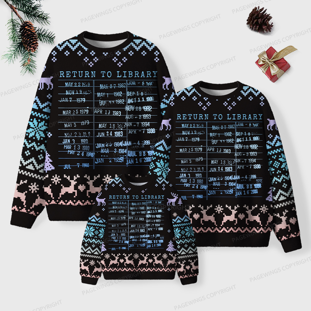 Pagewings Return To Library Unisex Ugly Knit Sweatshirt