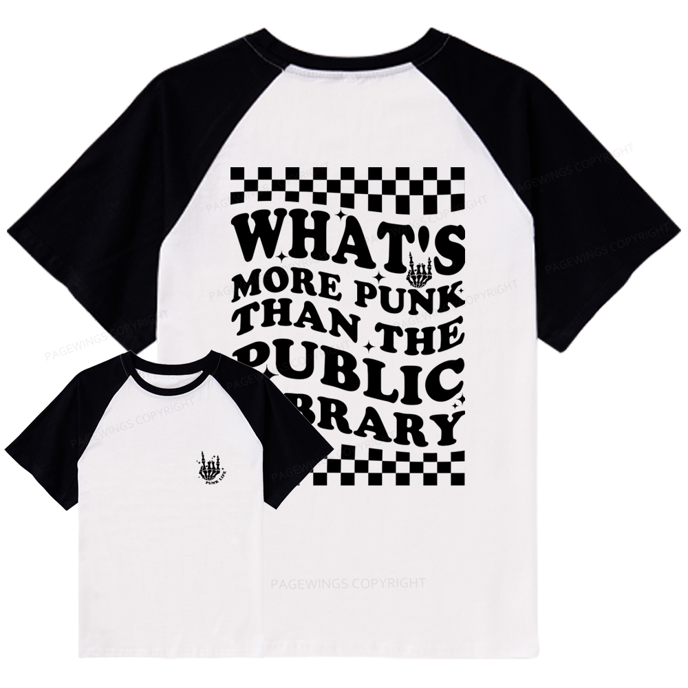 Pagewings punk the public library Raglan T-shirt