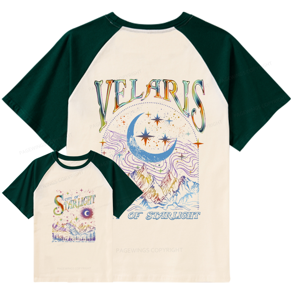 Pagewings Velaris City Of Starlight ACOTAR Two-Sided Raglan T-shirt
