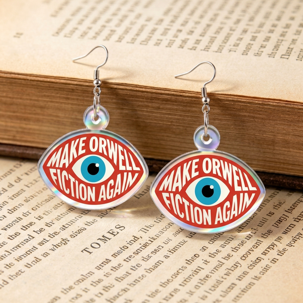 Pagewings Make Orwell Fiction Again Earrings