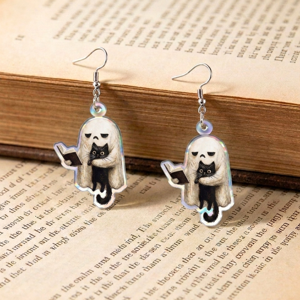 Pagewings Ghost Reading Earrings