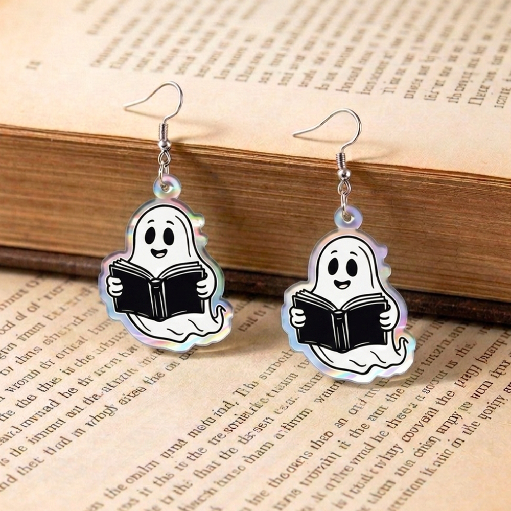 Pagewings Ghost Reading Earrings