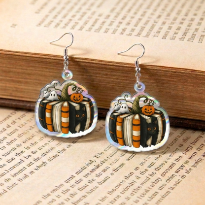 Pagewings Fall Book Pumpkin Earrings