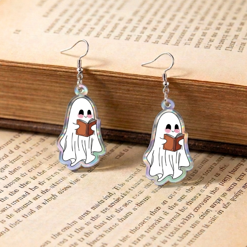 Pagewings Ghost Reading Earrings
