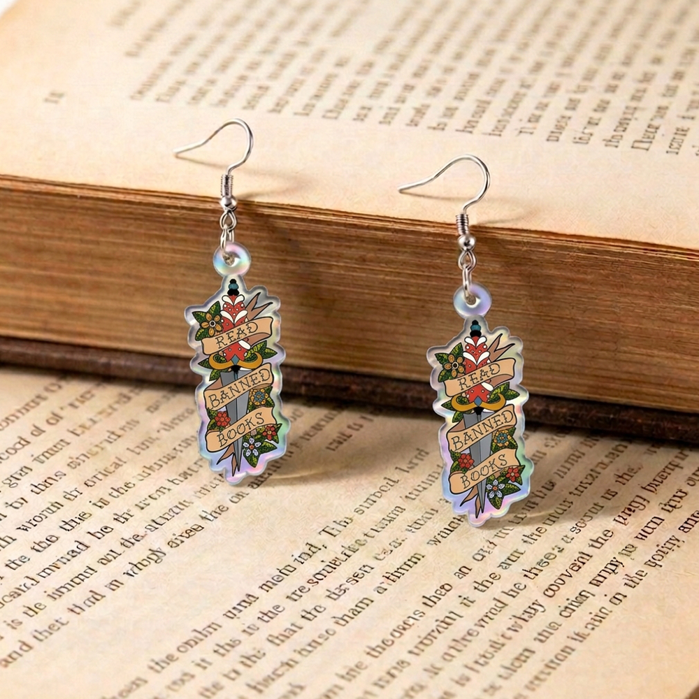 Pagewings Read Banned Books Earrings