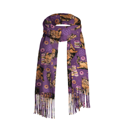 Pagewings Sci-fi Cat Long Fringe Scarf