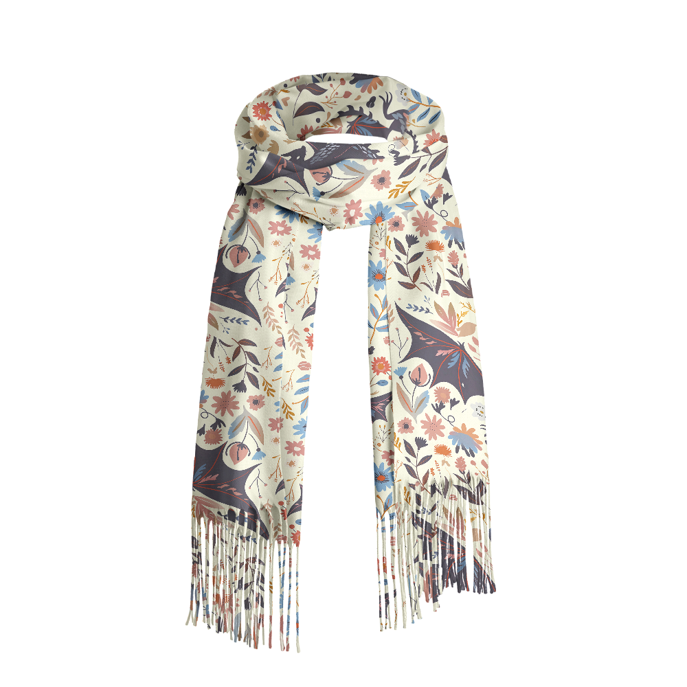 Pagewings Fantasy Bookish Long Fringe Scarf