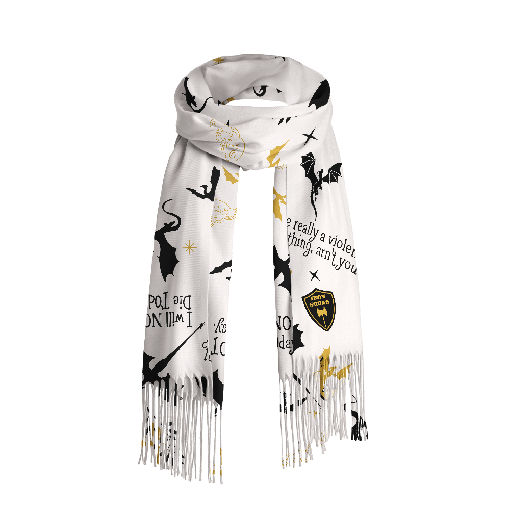 Pagewings I Will Not Die Today Long Fringe Scarf