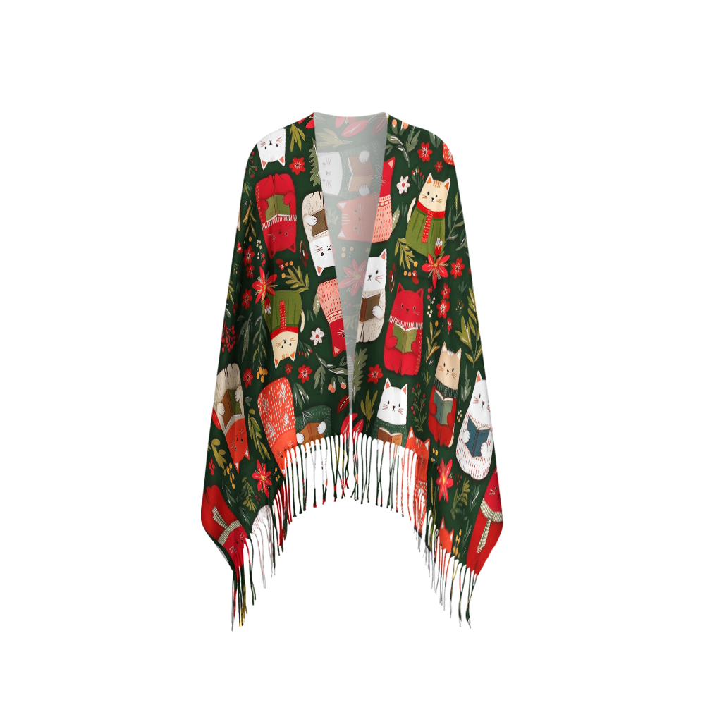 Pagewings Christmas Reading Long Fringe Scarf 