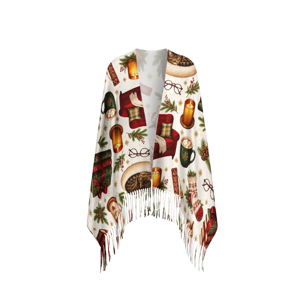 Pagewings Christmas Reading Long Fringe Scarf 