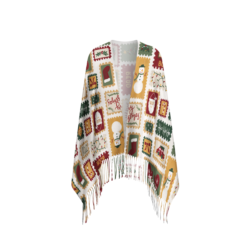 Pagewings Christmas Book Long Fringe Scarf 