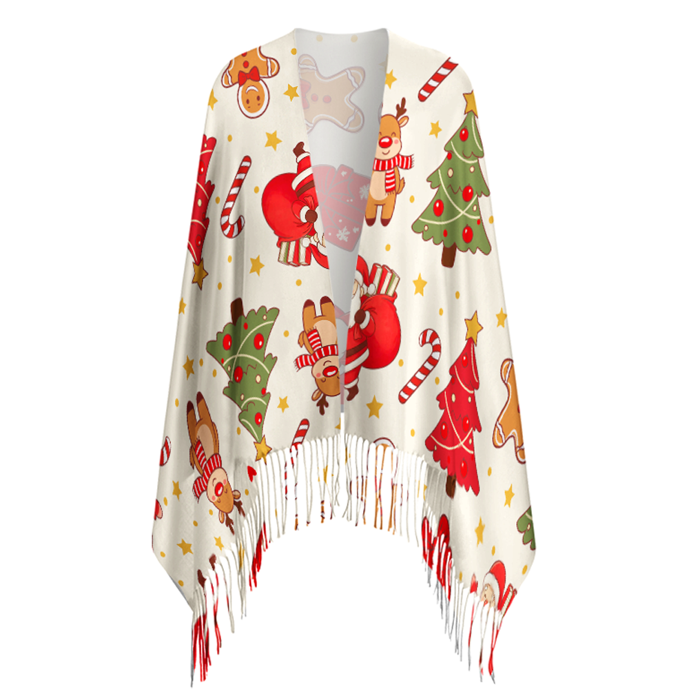 Pagewings Christmas Book Long Fringe Scarf 