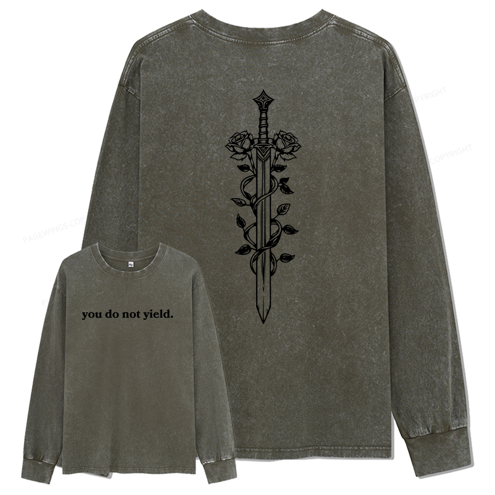 pagewings Throne of Glass Merch Unisex Washed Long Sleeve T-shirt