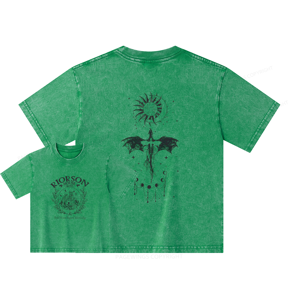 Pagewings Fourth Wing Unisex Kids Washed T-shirt